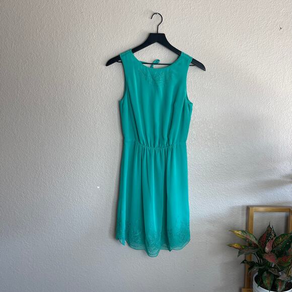 ASOS Green Babydoll Open Back Dress Size 2 - Picture 1 of 9